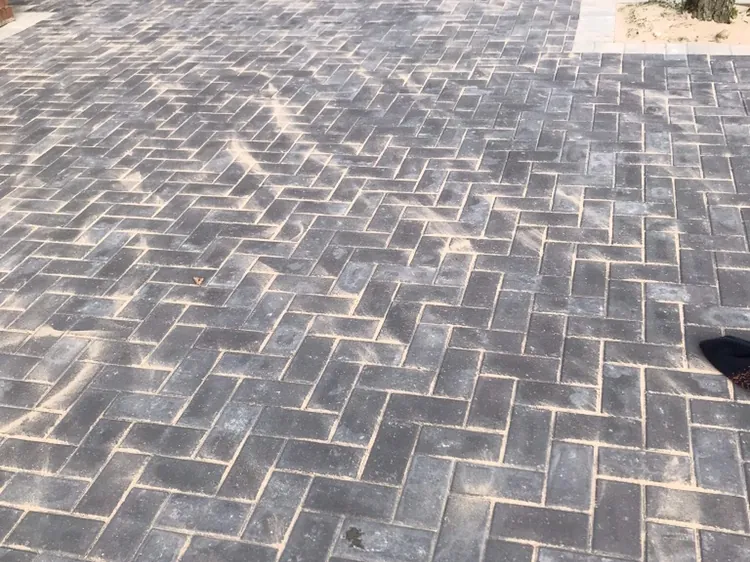 New block-paved driveway